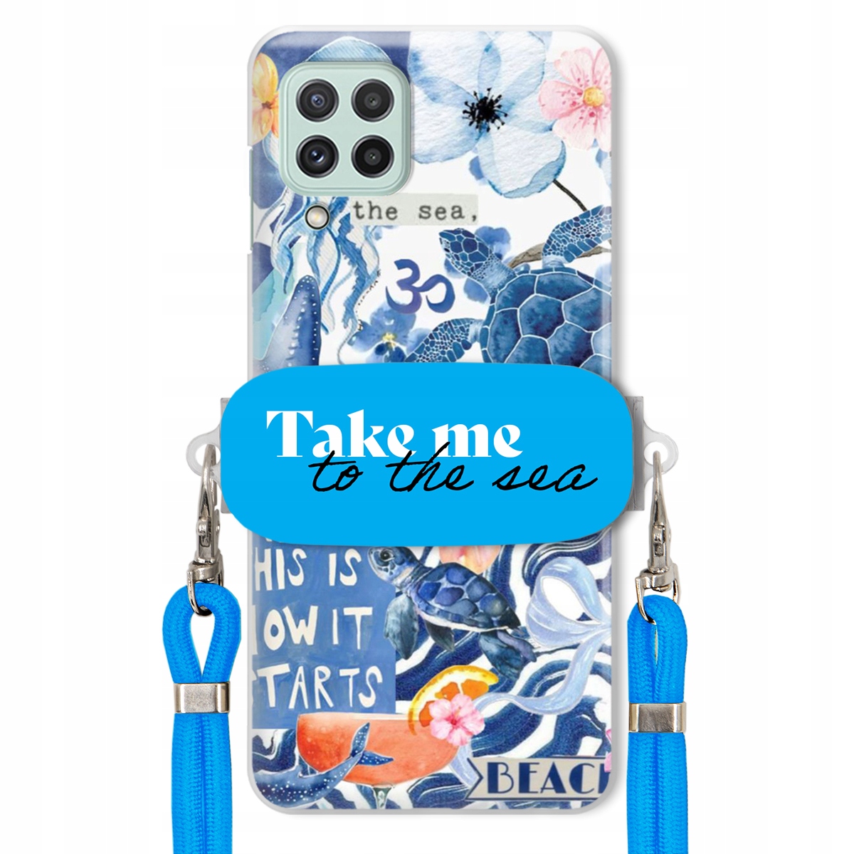 Puzdro pre Samsung A22 5G Premium Vodítko Modrá Držiak Take Me To The Sea