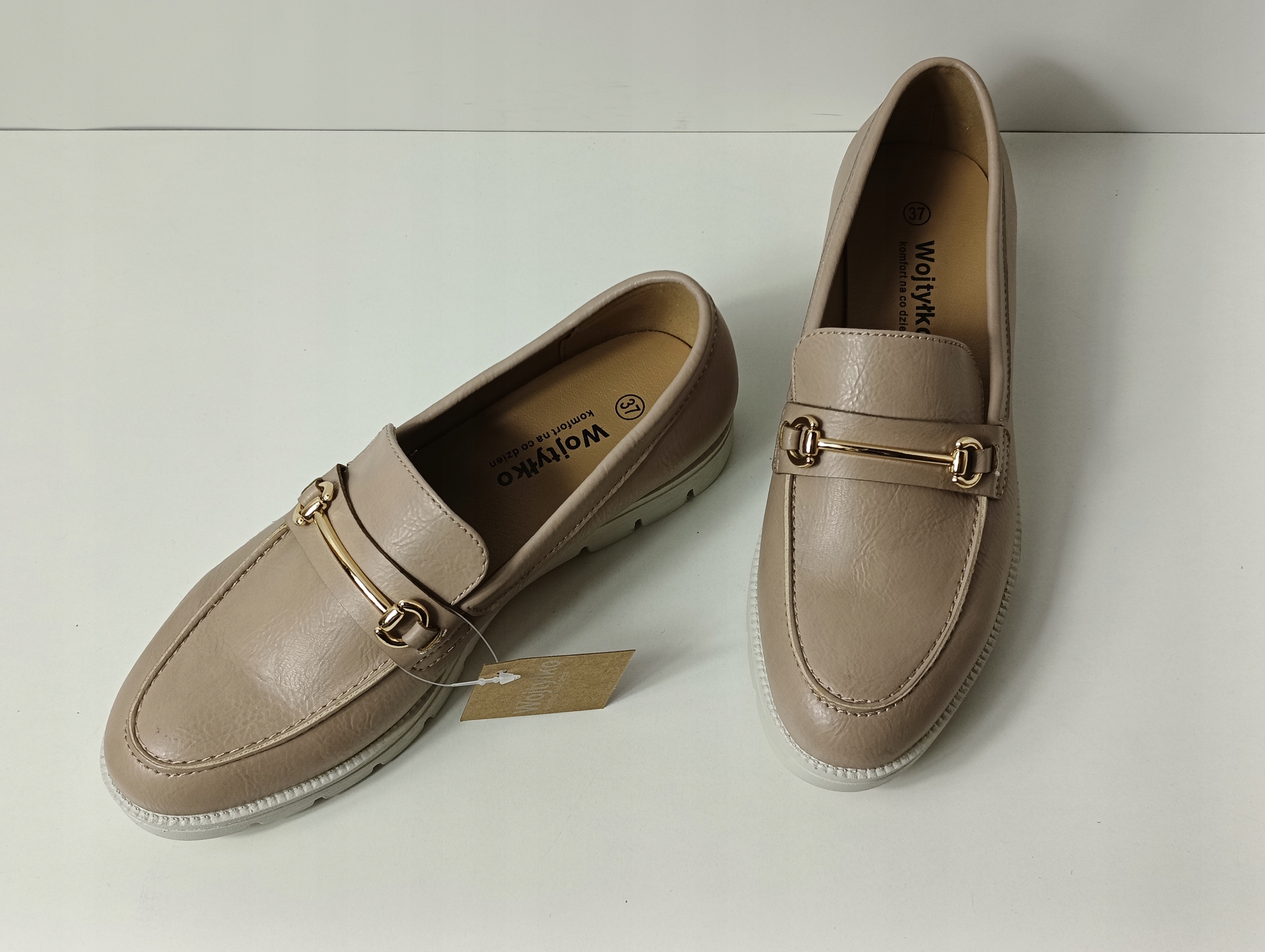 Wygodne mokasyny Wojtyłko 7B24317 beż r. 39 Rozmiar 39