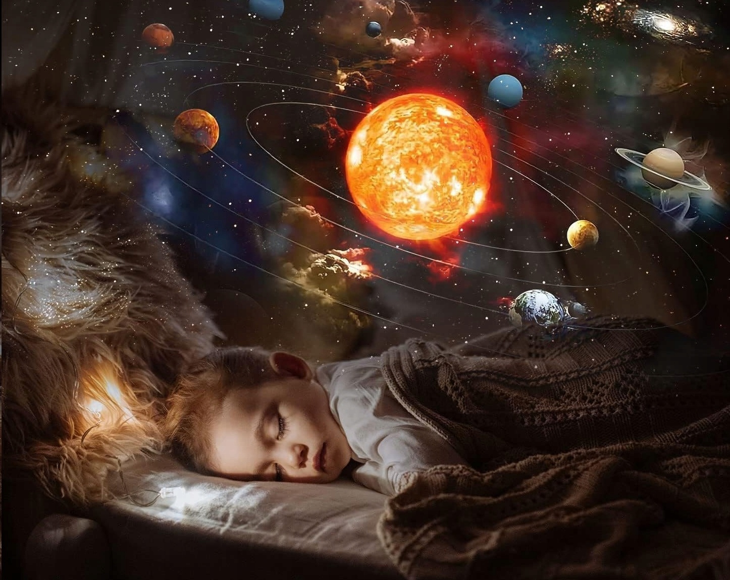 PROJEKTOR GWIAZD PLANETARIUM OBROTOWY LED LAMPKA NOCNA USB + 12 PROJEKCJI Płeć chłopcy dziewczynki