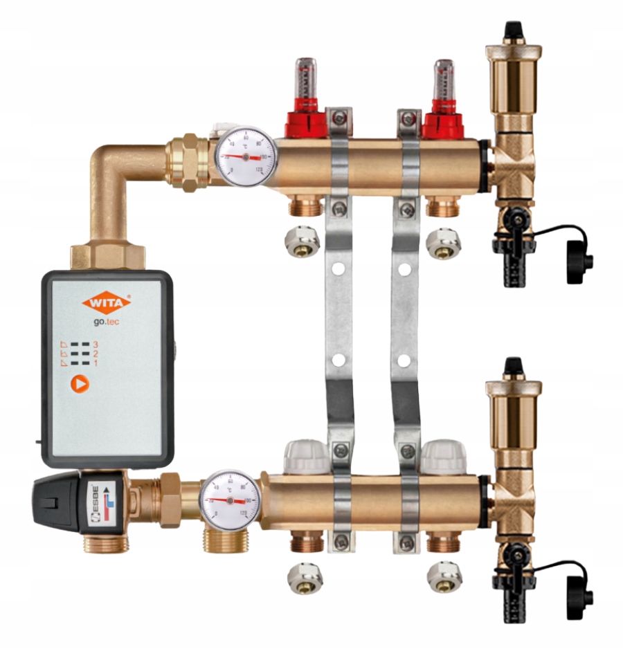 Mosazný Rozdělovač Podlahovky 2 Čerpací Skupina Vítá Go.tec Pex Spojky