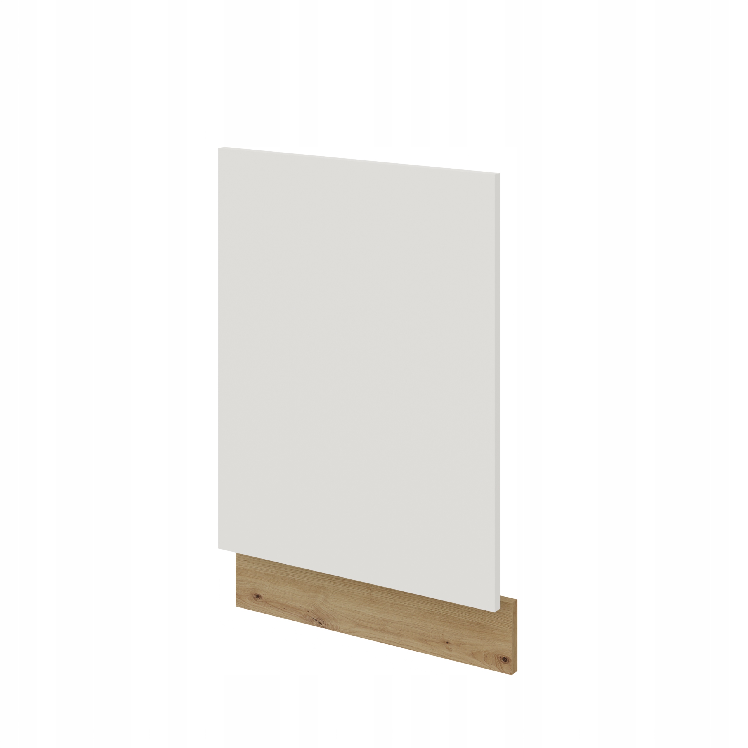 Panel, přední část pro vestavnou myčku nádobí 45 cm, 570 x 446 mm Bílý mat Dub Artisan