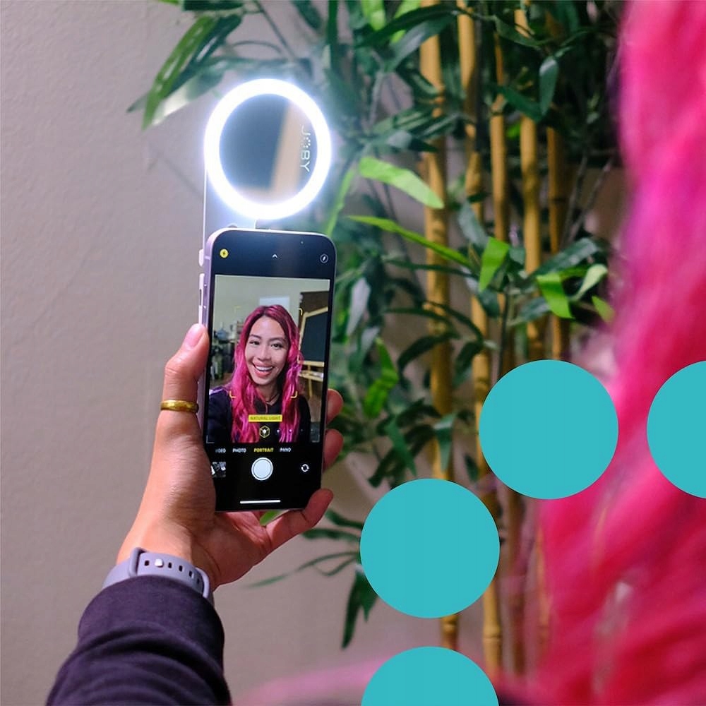 JOBY Beamo Magnetyczne Ringlicht LED Do iPhone i Smartfonów Szare — miniatura 7