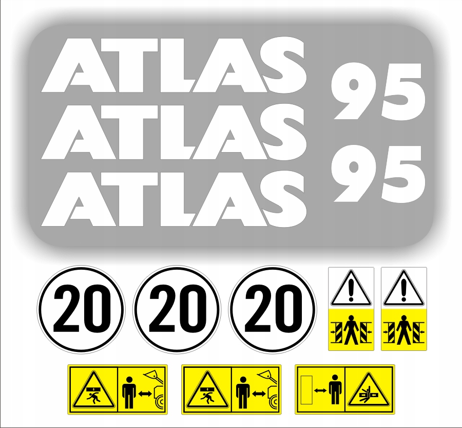 NAKLEJKI NAKLEJKA koparka ładowarka ATLAS 95