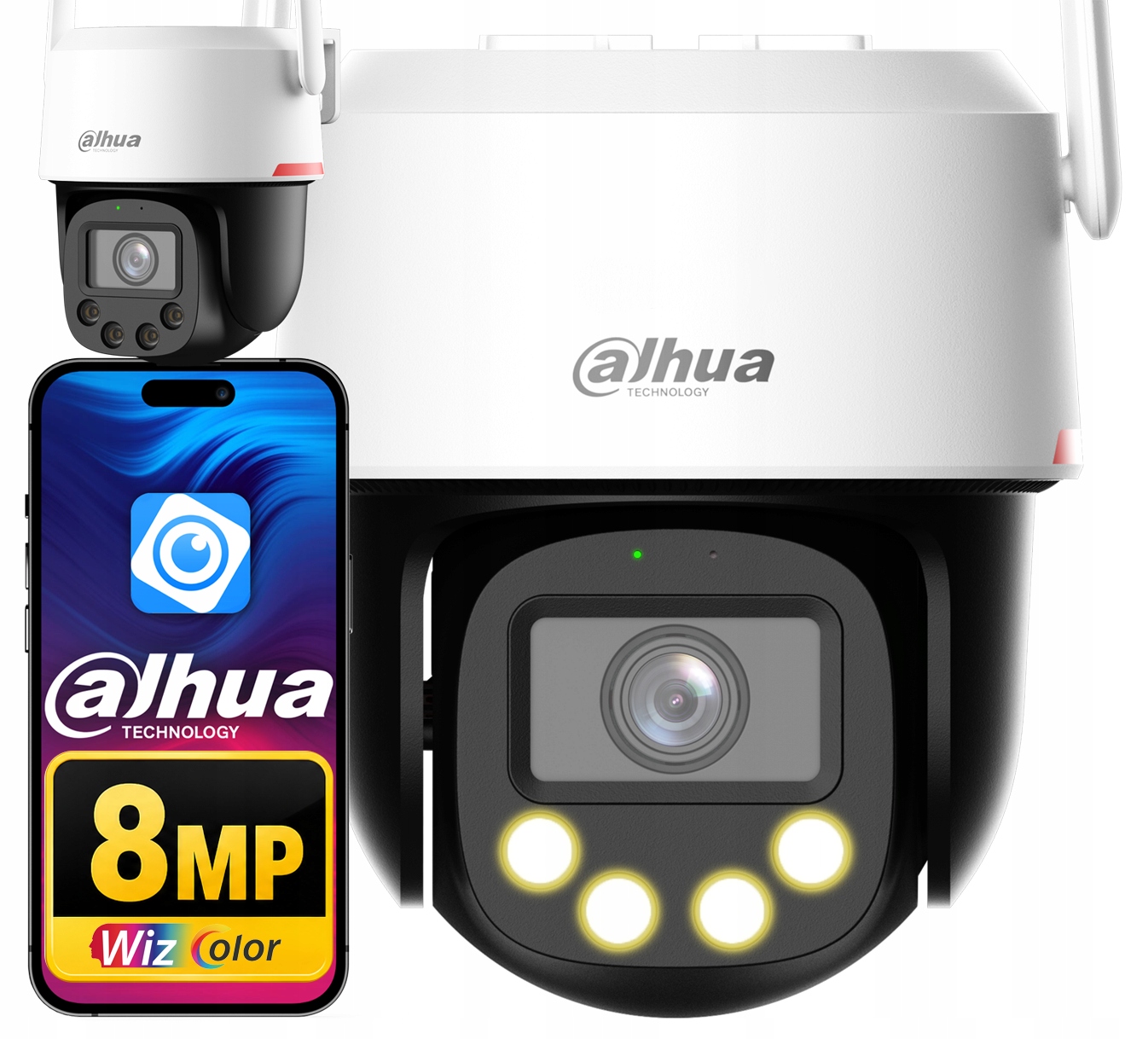 Wifi otočná kamera 4K 8MP Dahua Full Color Wizcolor Autotracking P8F-PV
