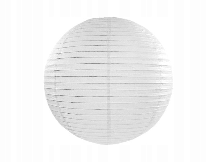 LAMPION PAPIEROWY KULA BIAŁY 45CM WESELE KOMUNIA