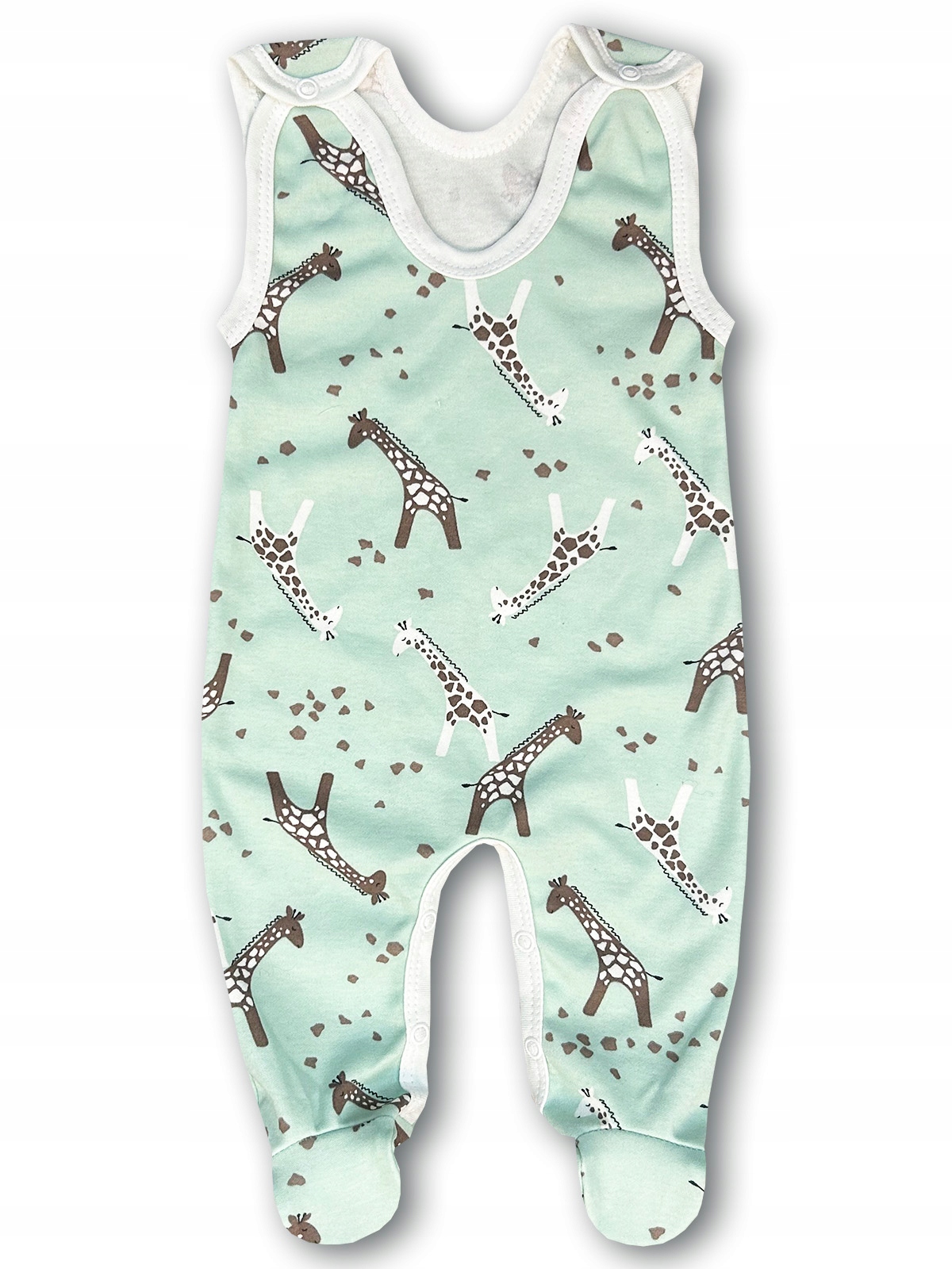 ŚPIOCHY śpioszki ROZPINANE 98 dla dziecka PIŻAMKA PAJAC b/r w żyrafy