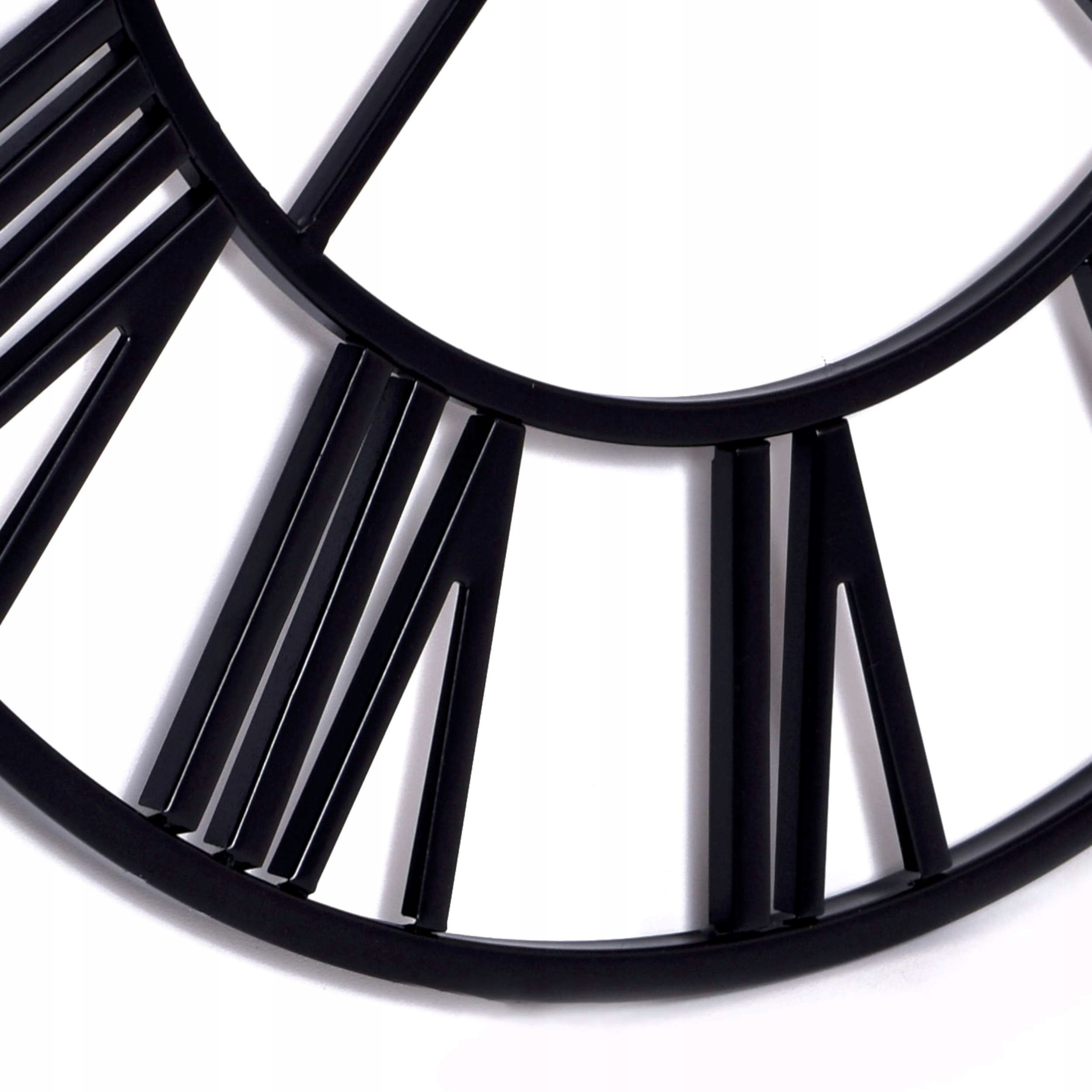 ZEGAR RZYMSKI VINTAGE RETRO LOFTOWY CZARNY METALOWY ŚCIENNY DUŻY LOFT 50 cm Kolor czarny