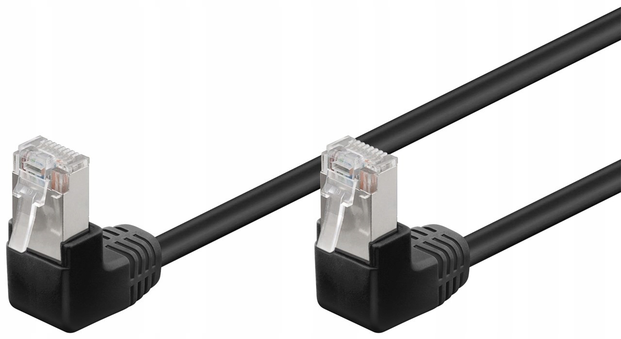 

Kabel sieciowy Lan F/utp Kat 5e 2x 90° RJ45 0.25 m