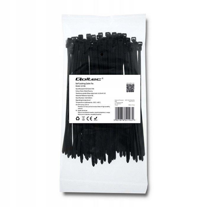

Qoltec Opaska zaciskowa 3.6*150mm Nylon Uv Czarna