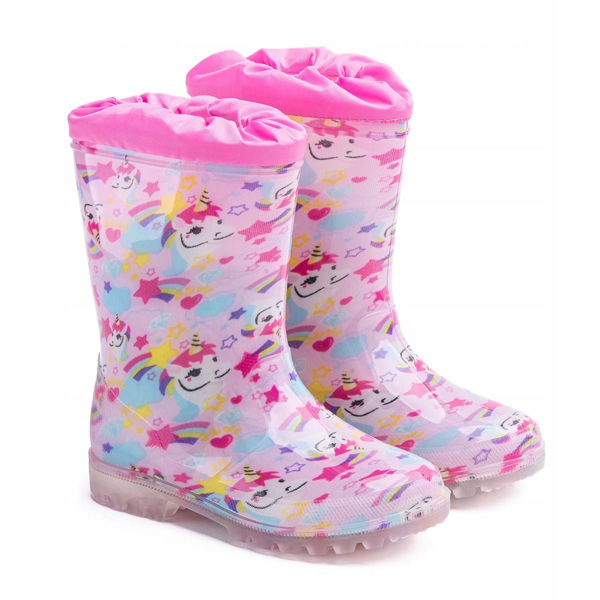 WOJTYŁKO 2201 KALOSZE DZIEWCZĘCE KOŁNIERZ Z GUMKĄ RÓŻOWE JEDNOROŻCE R 27 Marka Wojtyłko