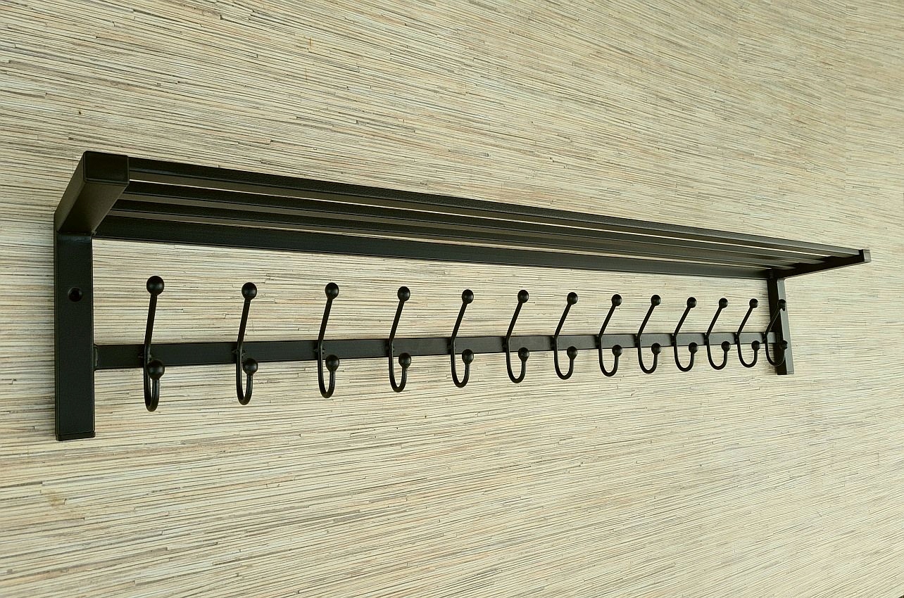 

Wieszak Z Półką Metalowy 130 CM Z Metalu Na Ścianę