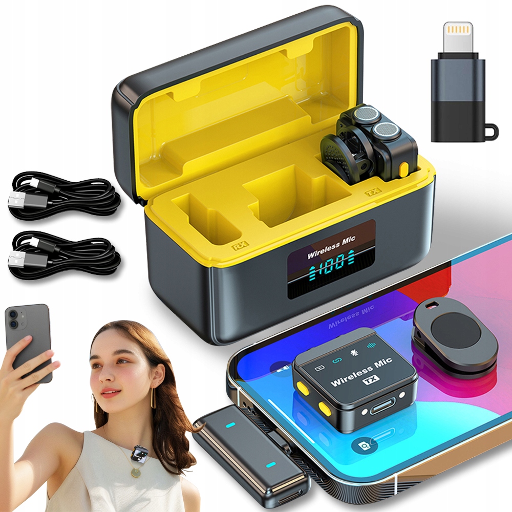 Bezdrátový Kravatový Mikrofon Pro Iphone A Android, Magnetický Telefon