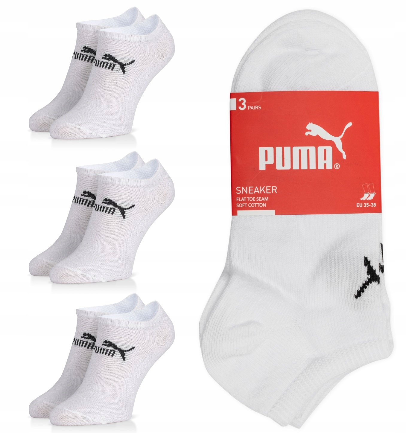 

Stopki Puma 3-pack r. 43/46 white