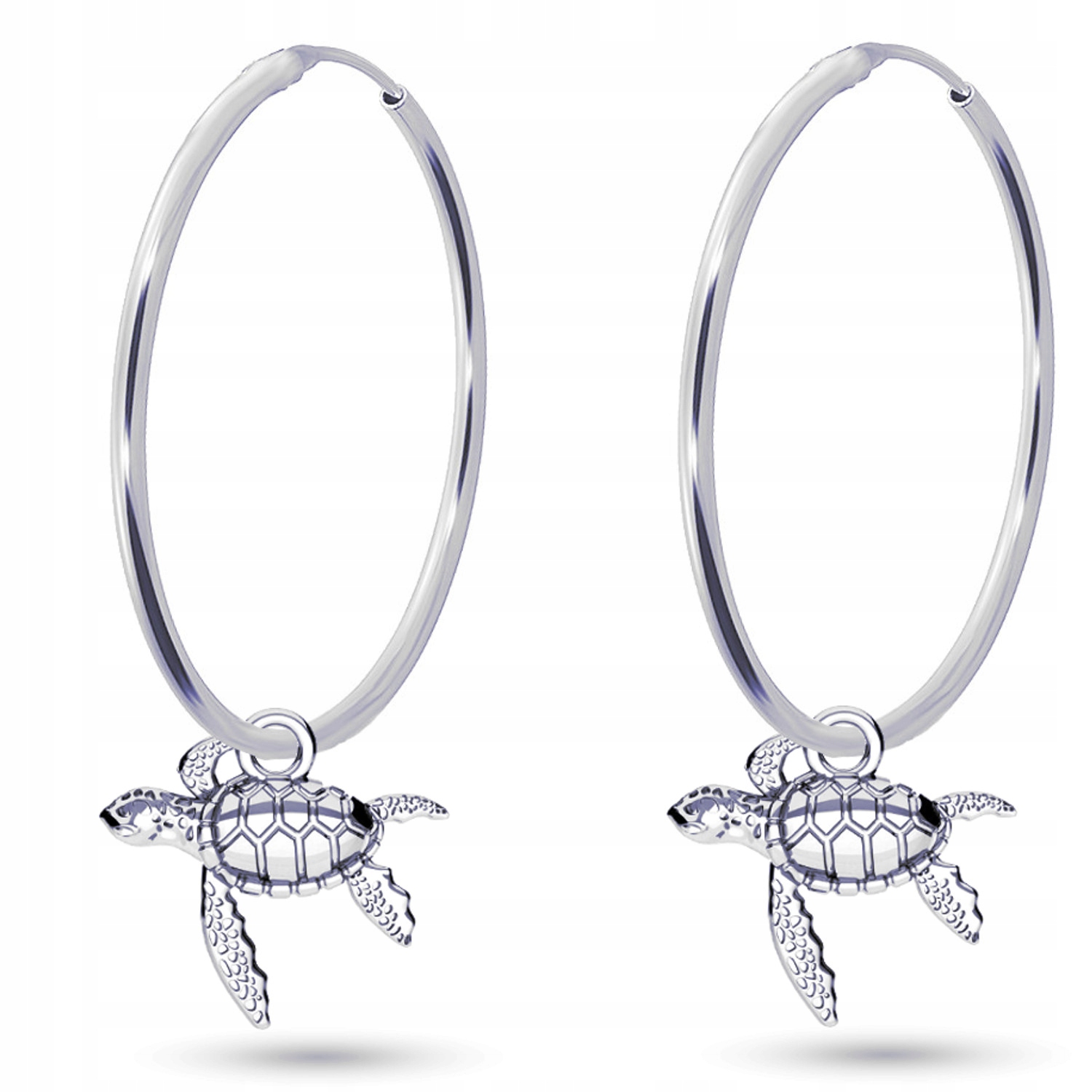 Želva Mořská Želvička Želvičky Stříbrné náušnice velká kola stříbro 925