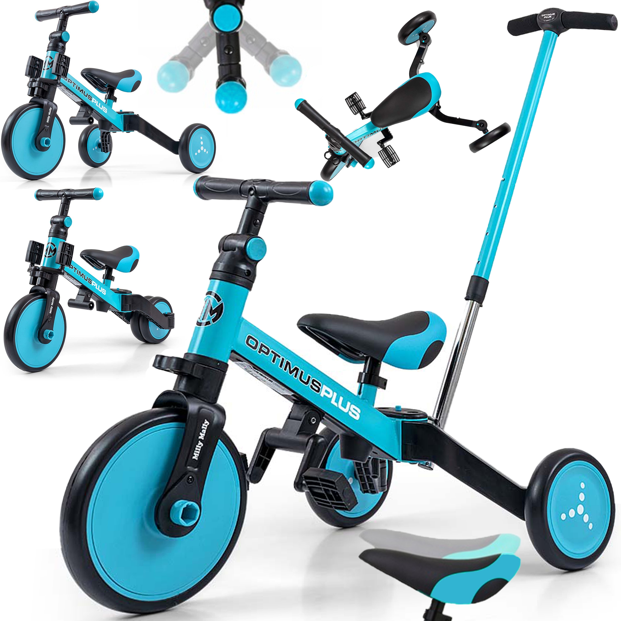 Rowerek Dziecięcy Trójkołowy Biegowy Jeździk Pchacz 5w1 Rośnie Z Dzieckiem