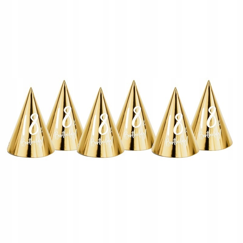 

Czapeczki na 18 urodziny Złote 6szt