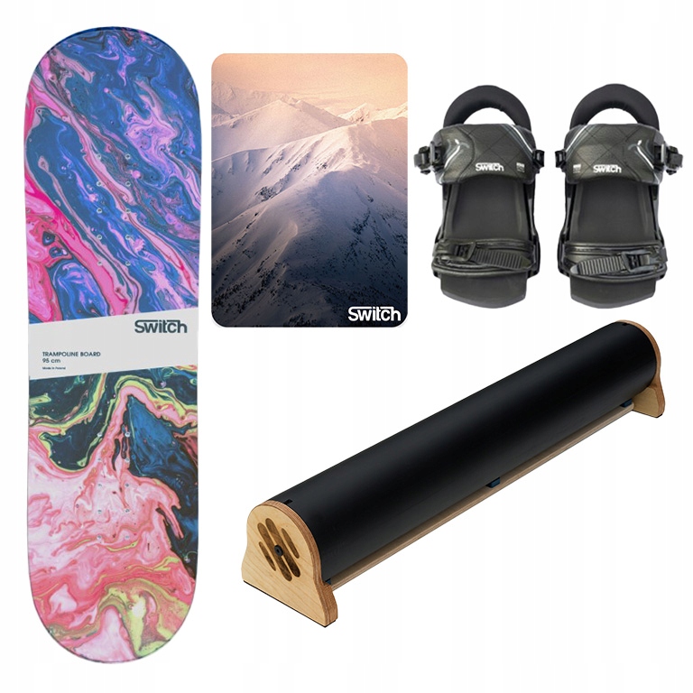 Tréninková snowboardová deska Jibbing 95A Switch+Vázání+Rail+podložka