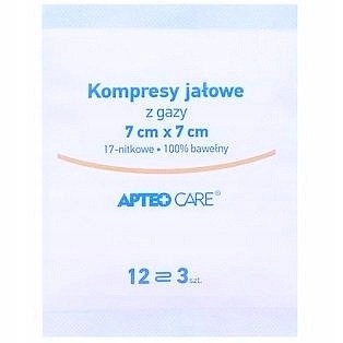 KOMPRESY GAZOWE JAŁOWE 7X7CM 3SZTUKI (APTEO) EAN (GTIN) 5908312470809