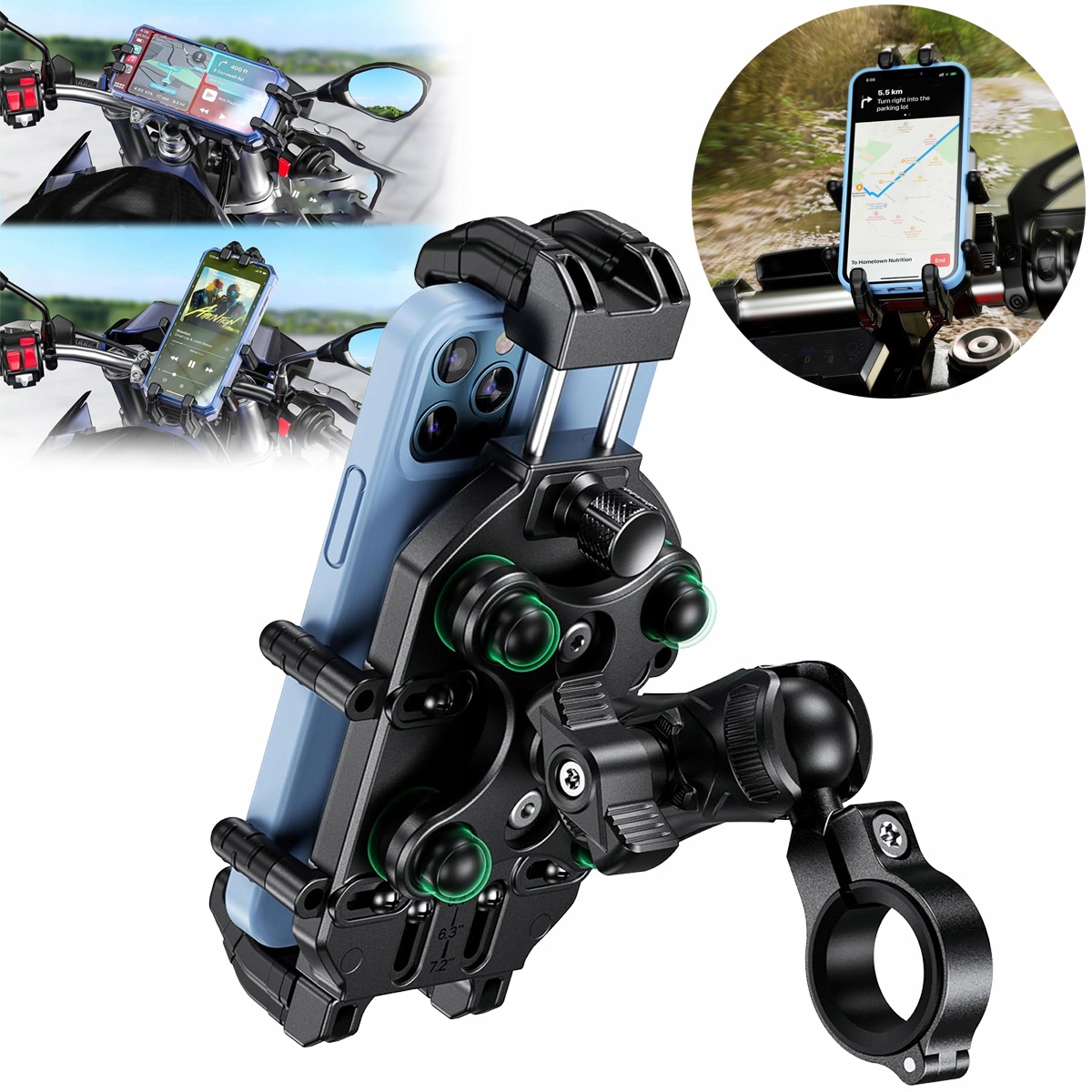 Uchwyt Motocyklowy Na 5,4-7,2 cala Telefon Antywibracyjny