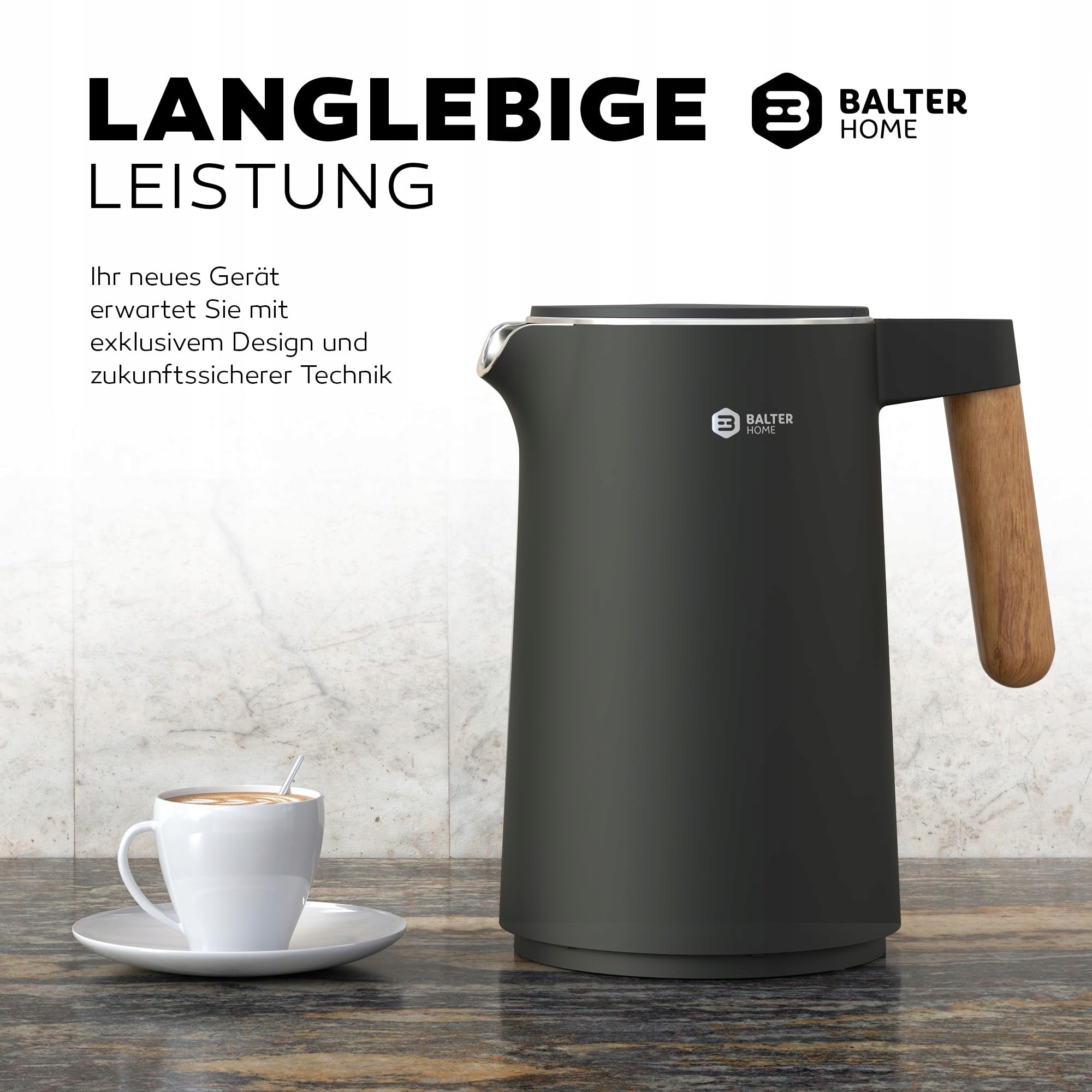 BALTER Czajnik Elektryczny Stalowy 1.5L 2200W Temperatury Bezprzewodowy — miniatura 7