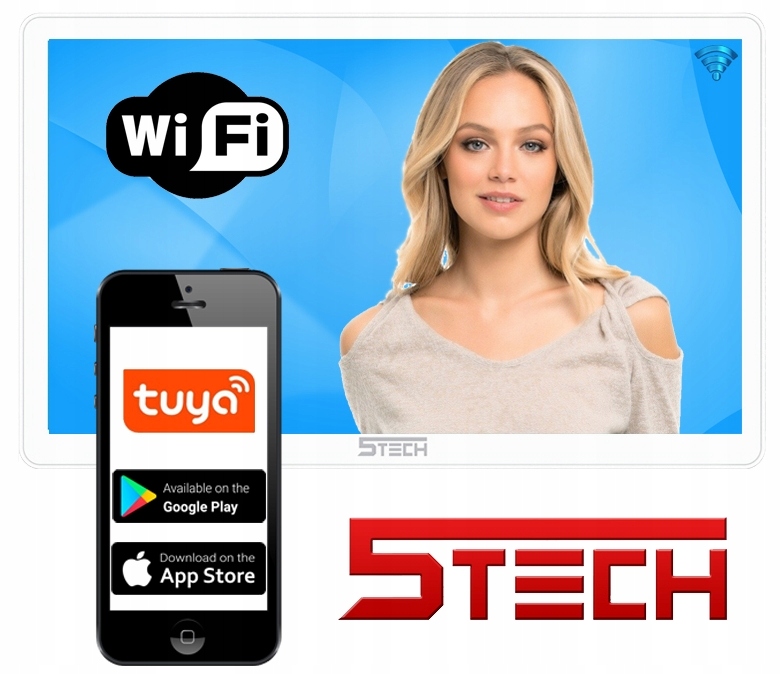 WIDEODOMOFON 5tech CZYTNIK SZYFRATOR Wideofon Furkta + Brama APLIKACJA TUYA Typ domofonu Bezprzewodowy Wi-Fi