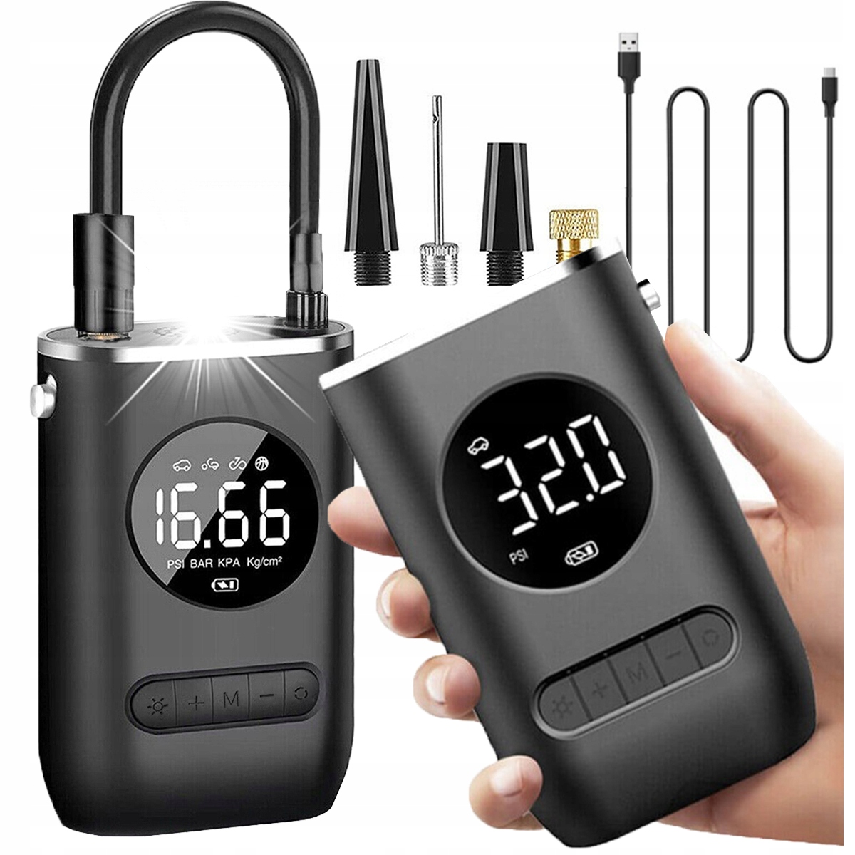 Elektrická pumpa na kolo auta matrace Car Air Pump kompresor 4000 mAh