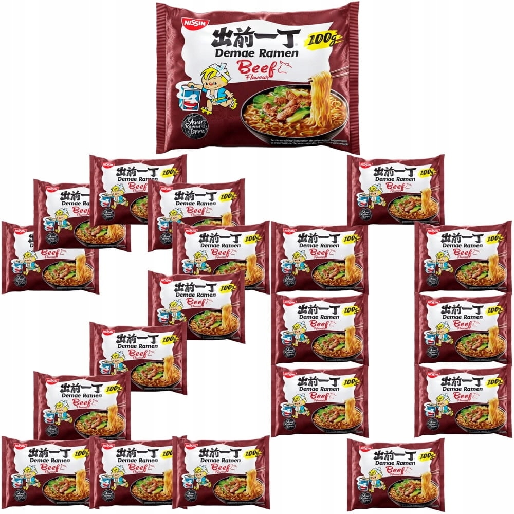 20 x Instantní polévka Demae Ramen Beef Hovězí maso 100 g Nissin