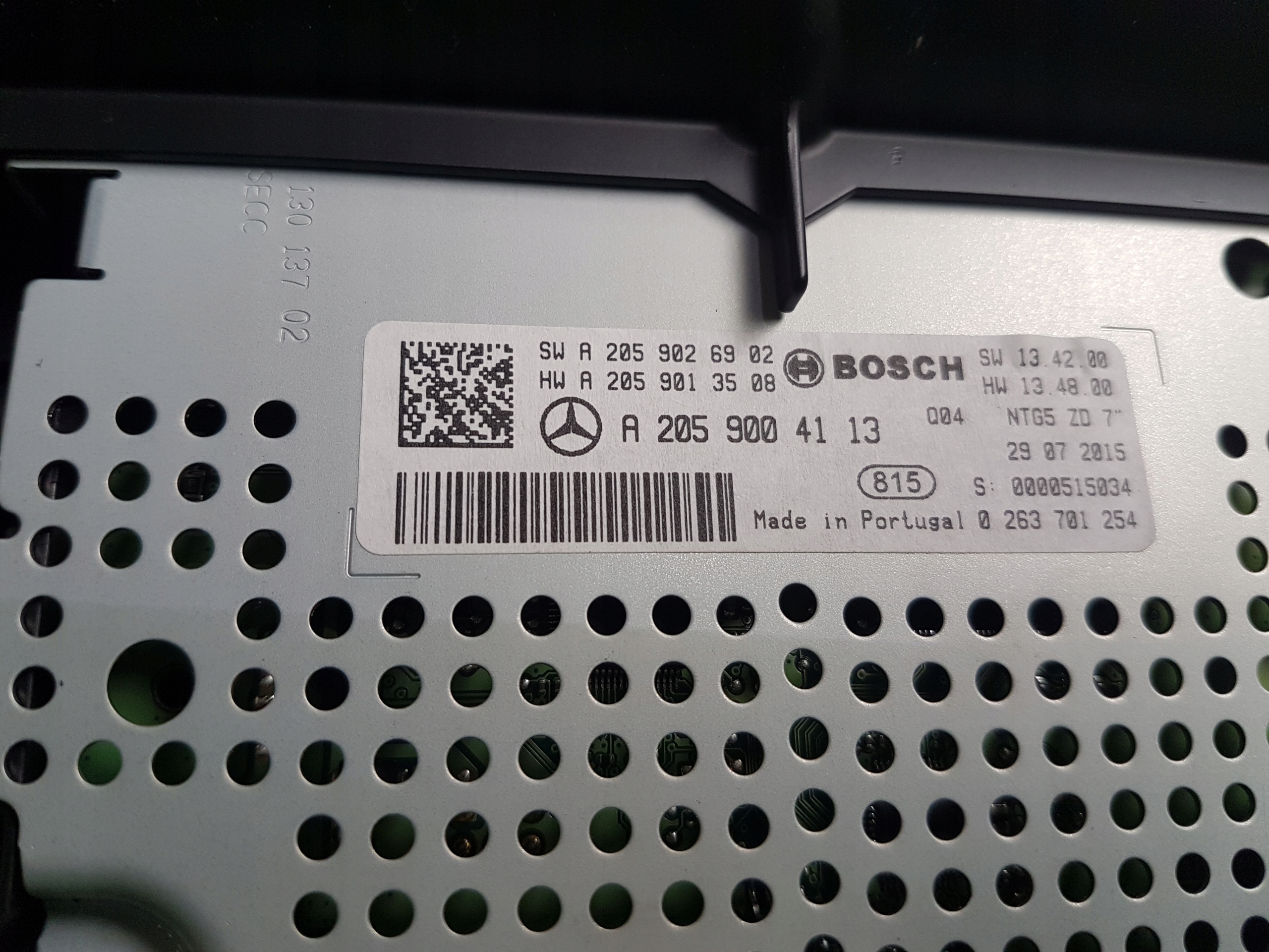 display MERCEDES-BENZ C KLASA W205 2017 A2059004113