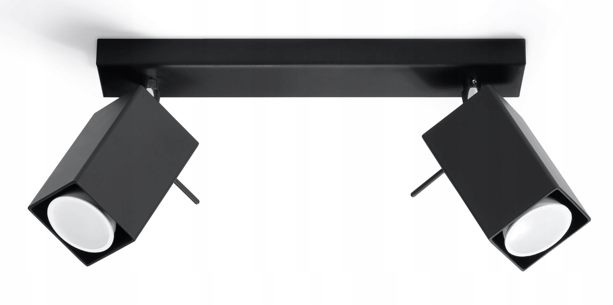 Czarny kinkiet regulowany kwadrat 2x GU10 Led lampa ścienna do kuchni biura