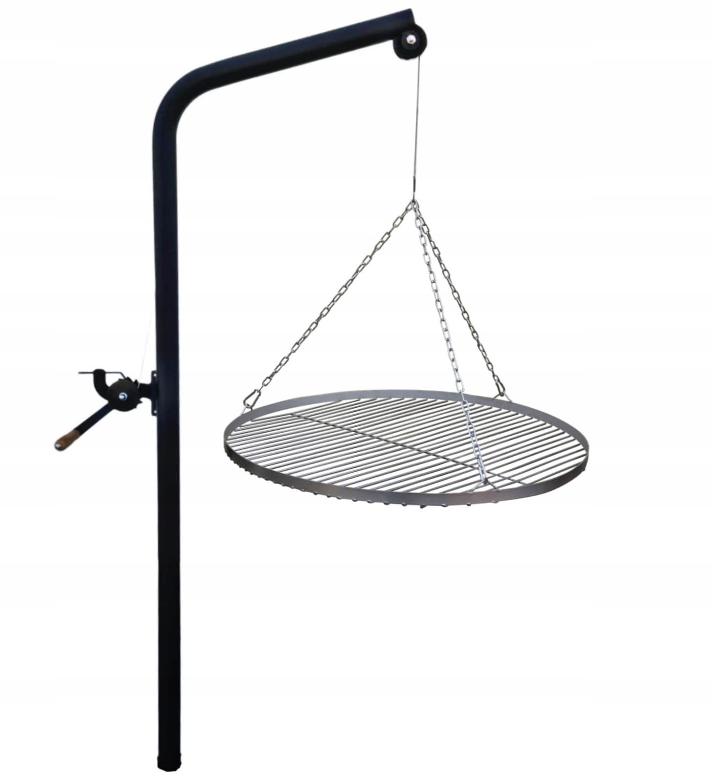 Grill ogrodowy ogniskowy żuraw na wysięgniku ruszt 60 nierdzewny Inox