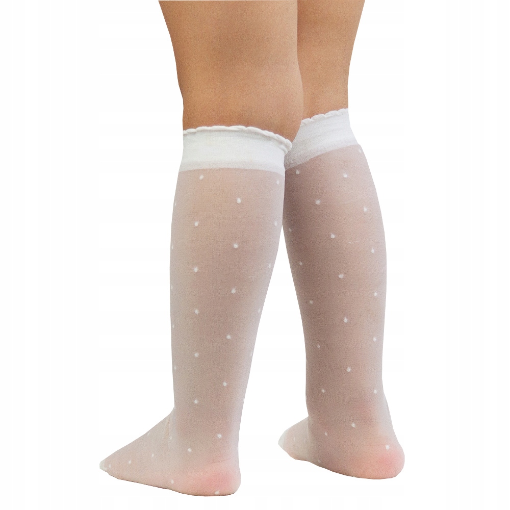 

Podkolanówki cienkie w kropeczki 2-5 lat białe