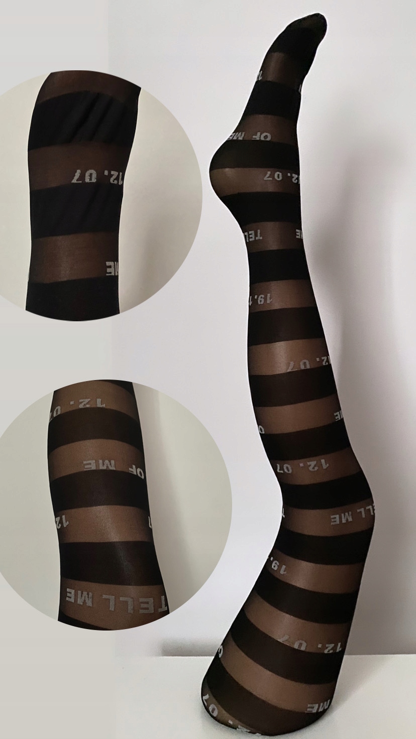 

Rajstopy z napisami Preda 20den czarny r.2