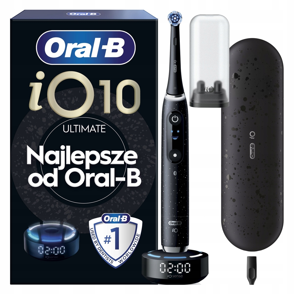 Oral-B iO10 Szczoteczka Elektryczna Kosmiczna Czerń, Etui Podróżne