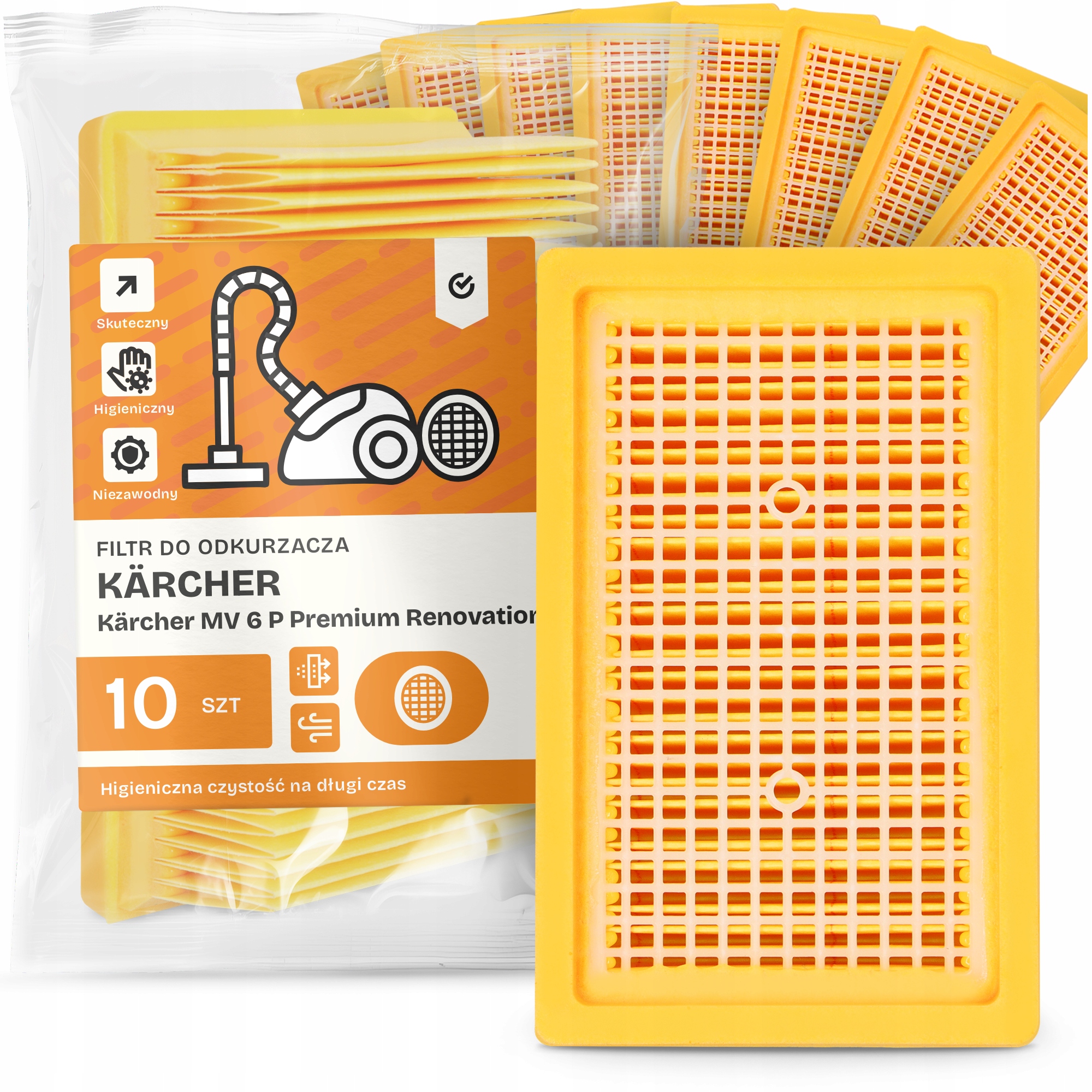 10 x Filtr Pro Vysavač Kärcher Kärcher MV 6 P Premium Renovation Filt Em-w