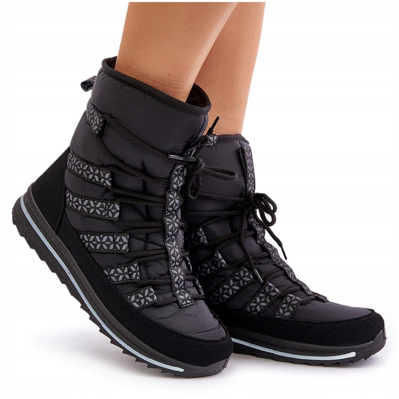 Dámské Sněhule Zateplené Kožešinou Progress PROGJ-20-02 Černé 37