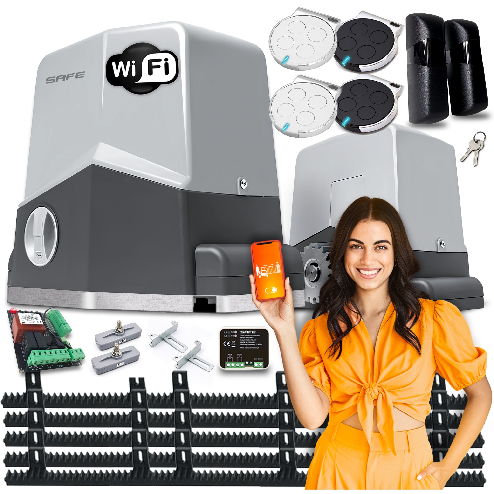 Set Pohon Pro Posuvnou Bránu Pohon dálkové ovládání 600 kg Wifi automatová lišta