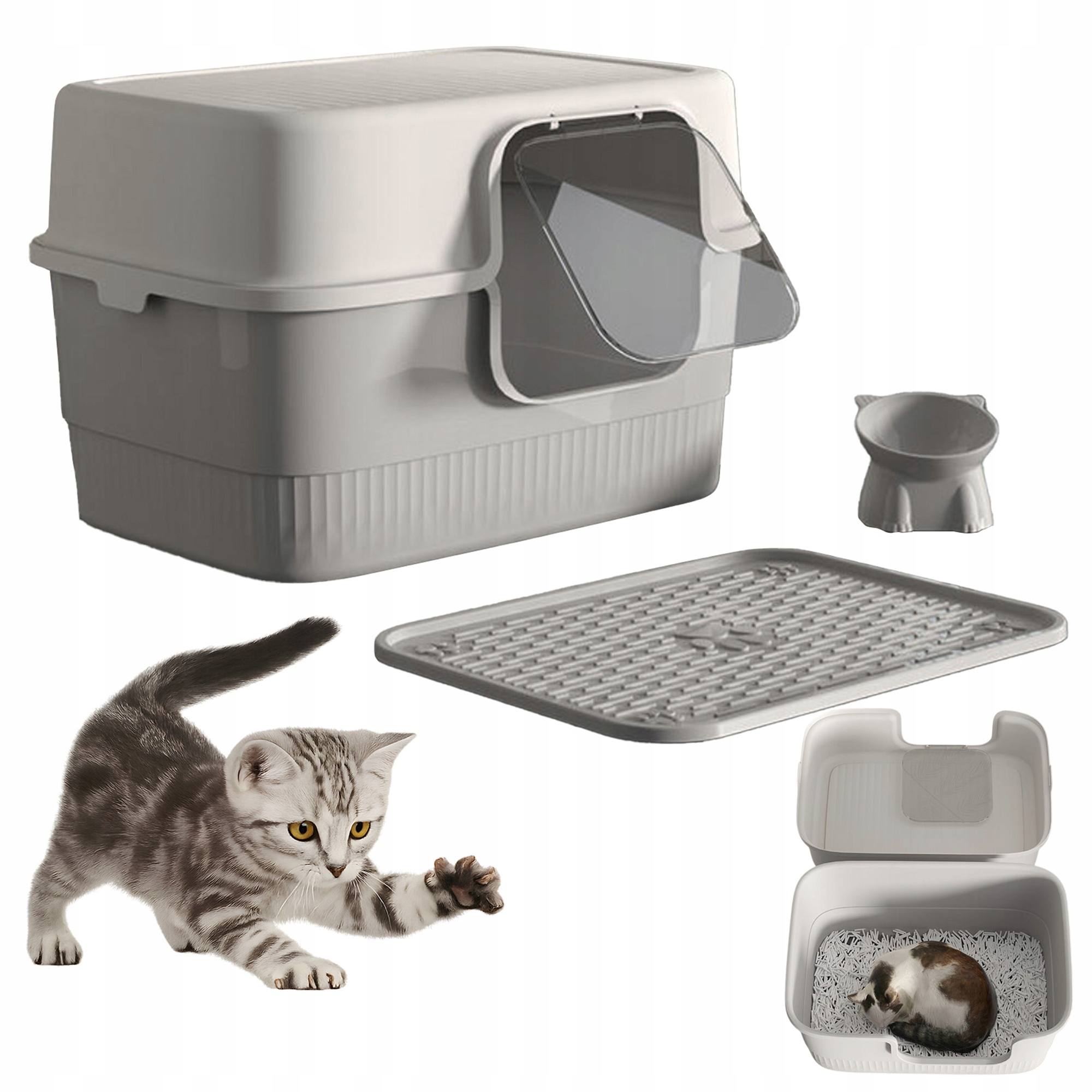 Levně Kočičí Toaleta Queen Krytá Pro Velkou Kočku Maine Coon Miska Pro Zvířata 52x38x35