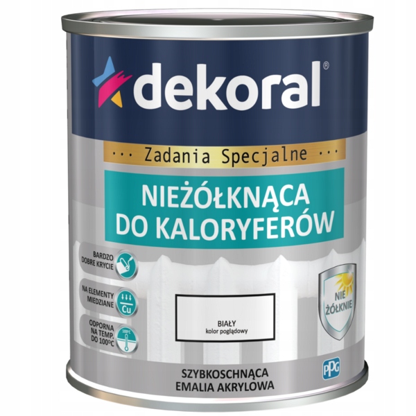 

Dekoral Farba Emalia Do Kaloryferów 0,75L Biała