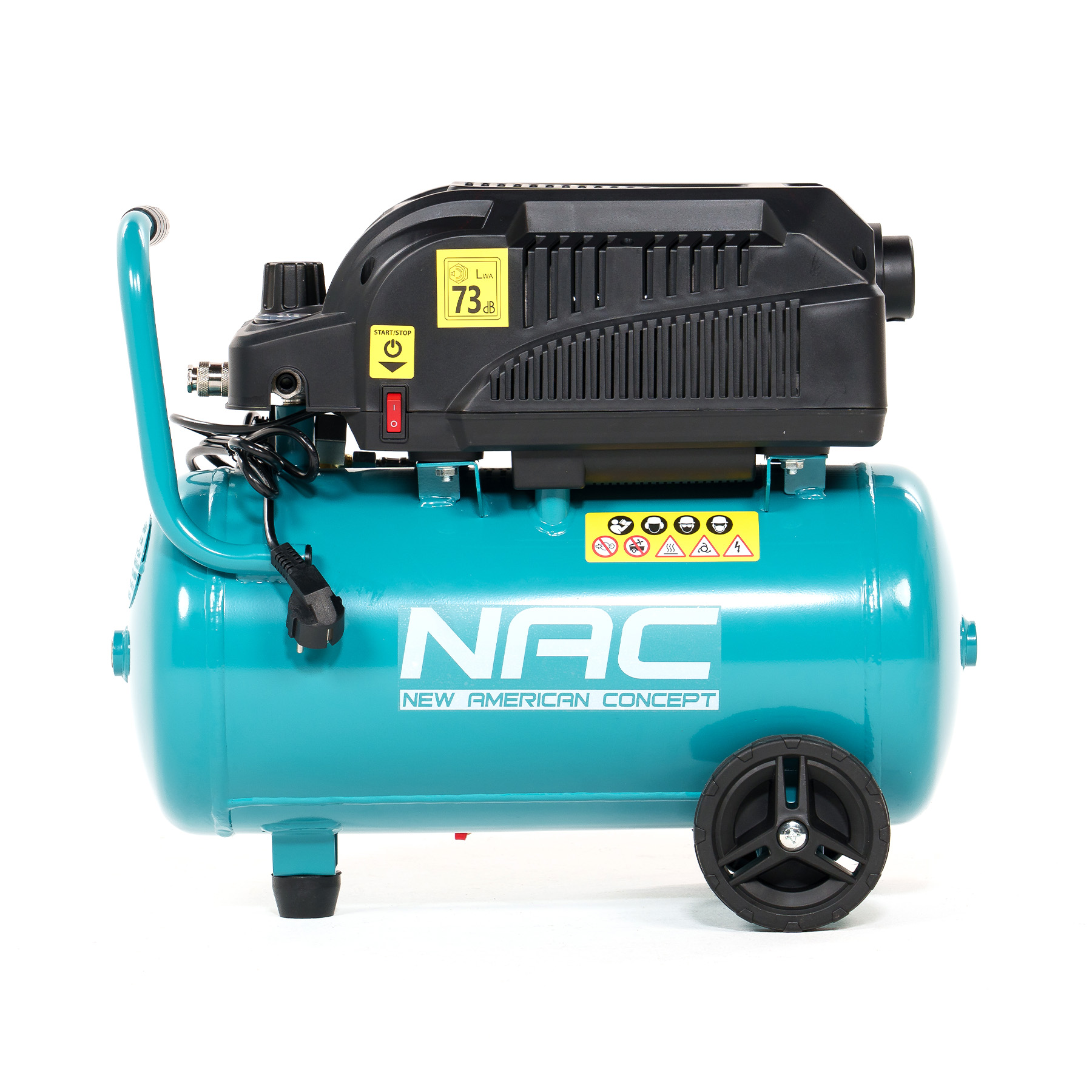 Kompresor Bezolejowy 24L Nac 8 Bar 550W 107L/MIN Sprężarka Powietrza Cicha
