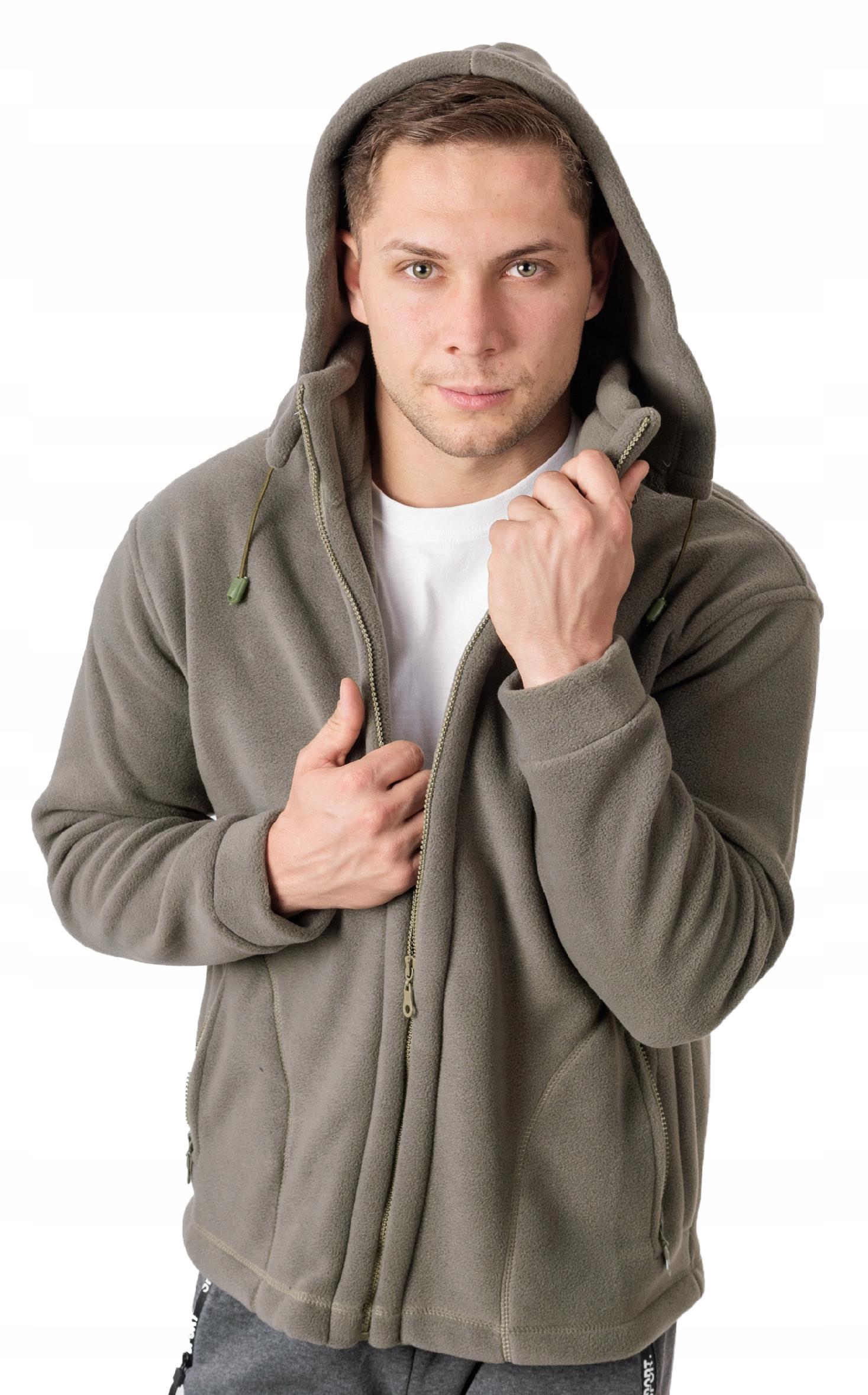 Polar Pánská Mikina Fleecová Pánská MAX01 4XL olivově šedá