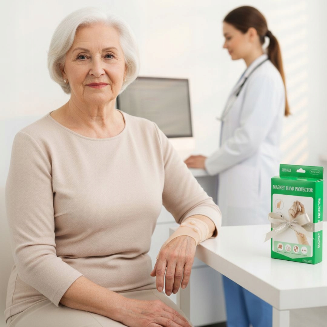 OPASKA MAGNETYCZNA NA NADGARSTEK DŁOŃ STABILIZATOR NADGARSTKA Z 6 MAGNESAMI Rozmiar M/L