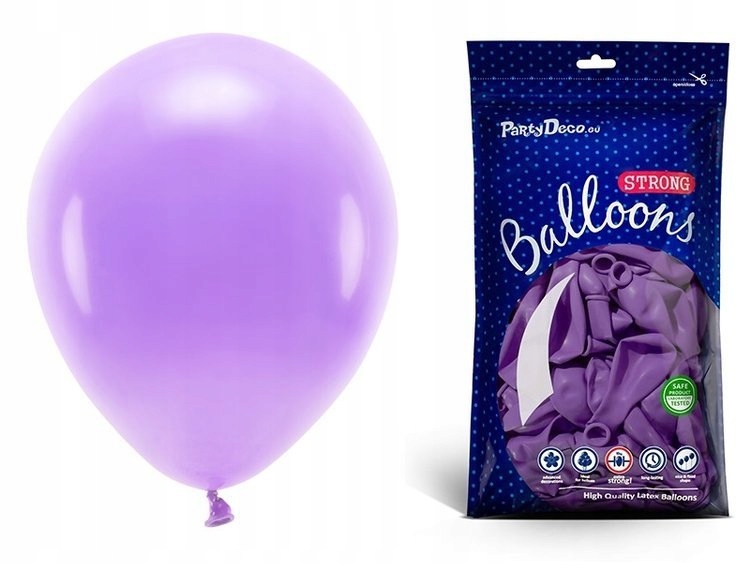 

Balony lawendowe pastelowe 27cm na urodziny 100szt