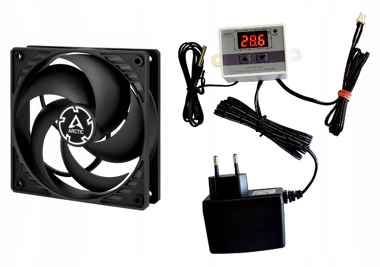 Tichý ventilátor s termostatem pro chlazení serverové skříně Rack, Lanberg