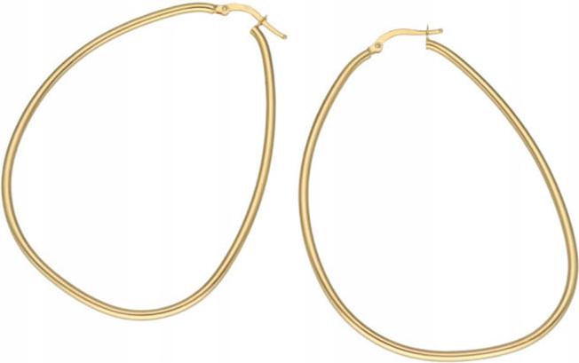 Zlaté náušnice 585 velké oválné anglické 3,39 g módní pro ni jako dárek