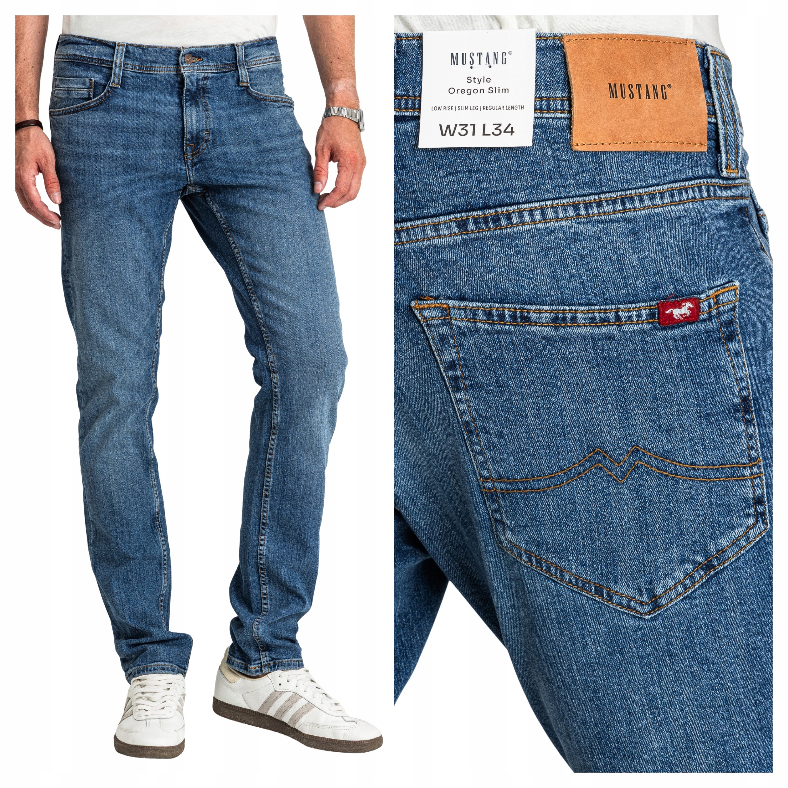 Mustang Oregon Slim Fit Pánské Džínové kalhoty Přiléhavé Zúžené W33 L34