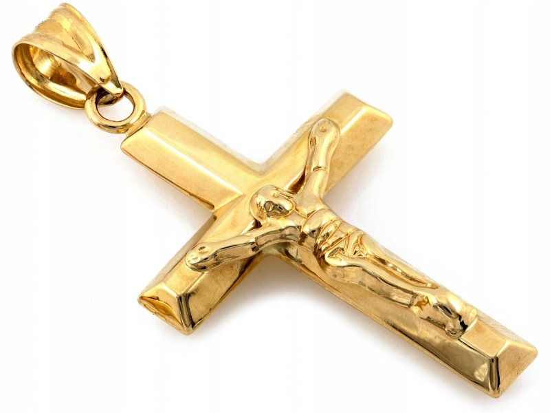 Zlatý křížek 585, velký, elegantní, 2,60 g, přívěsek na řetízek, dámský