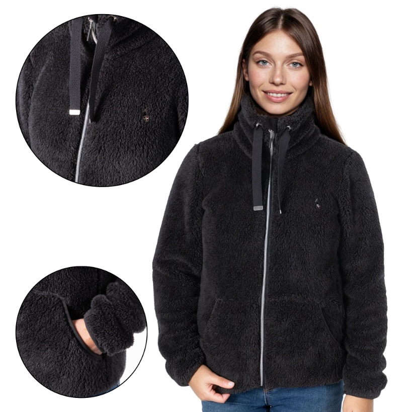 Dámská Mikina fleecová Aulp Visha, teplá, na zip se stojáčkem , Černá XL
