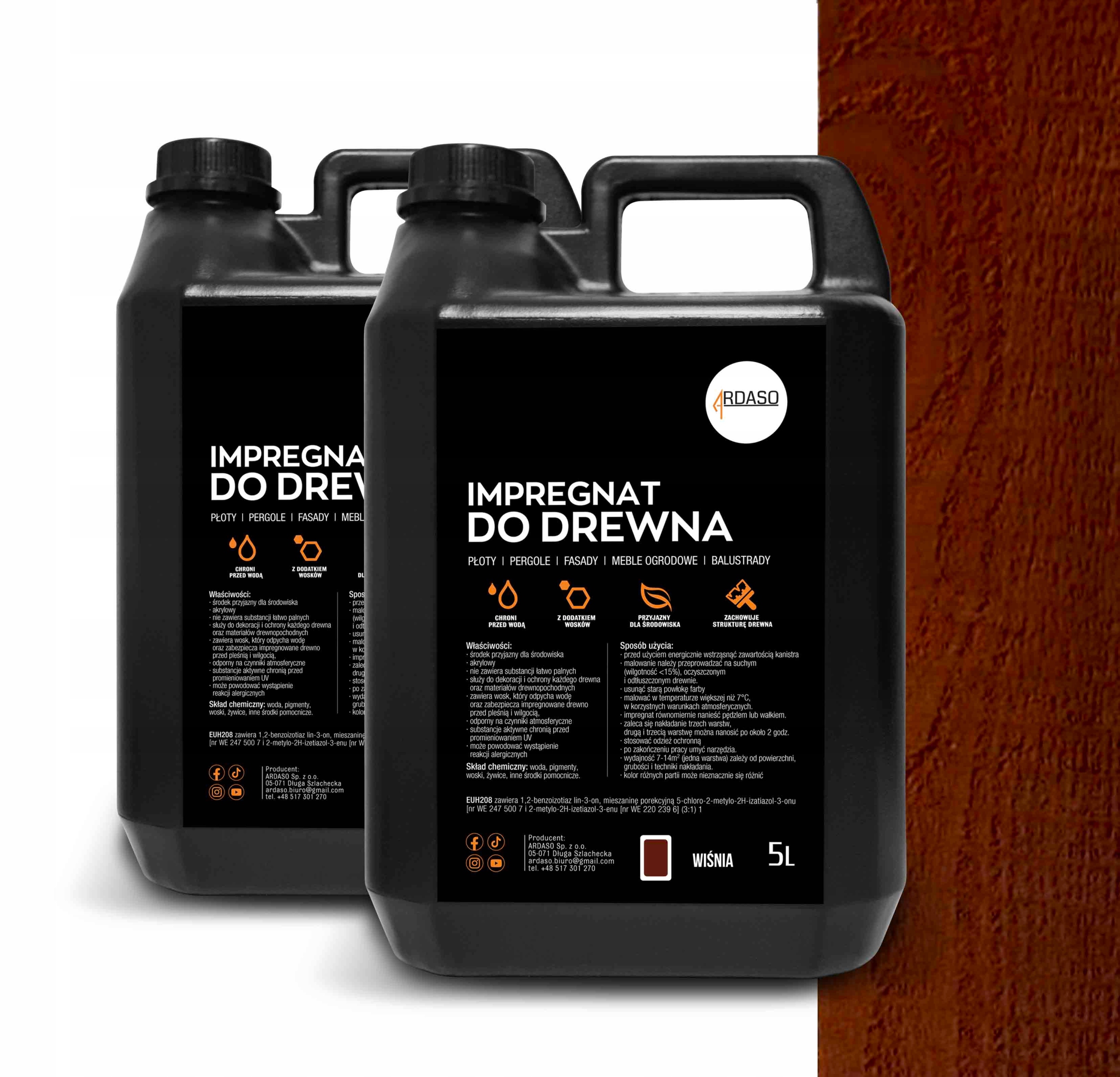 Impregnat farba do drewna Wiśnia 10l