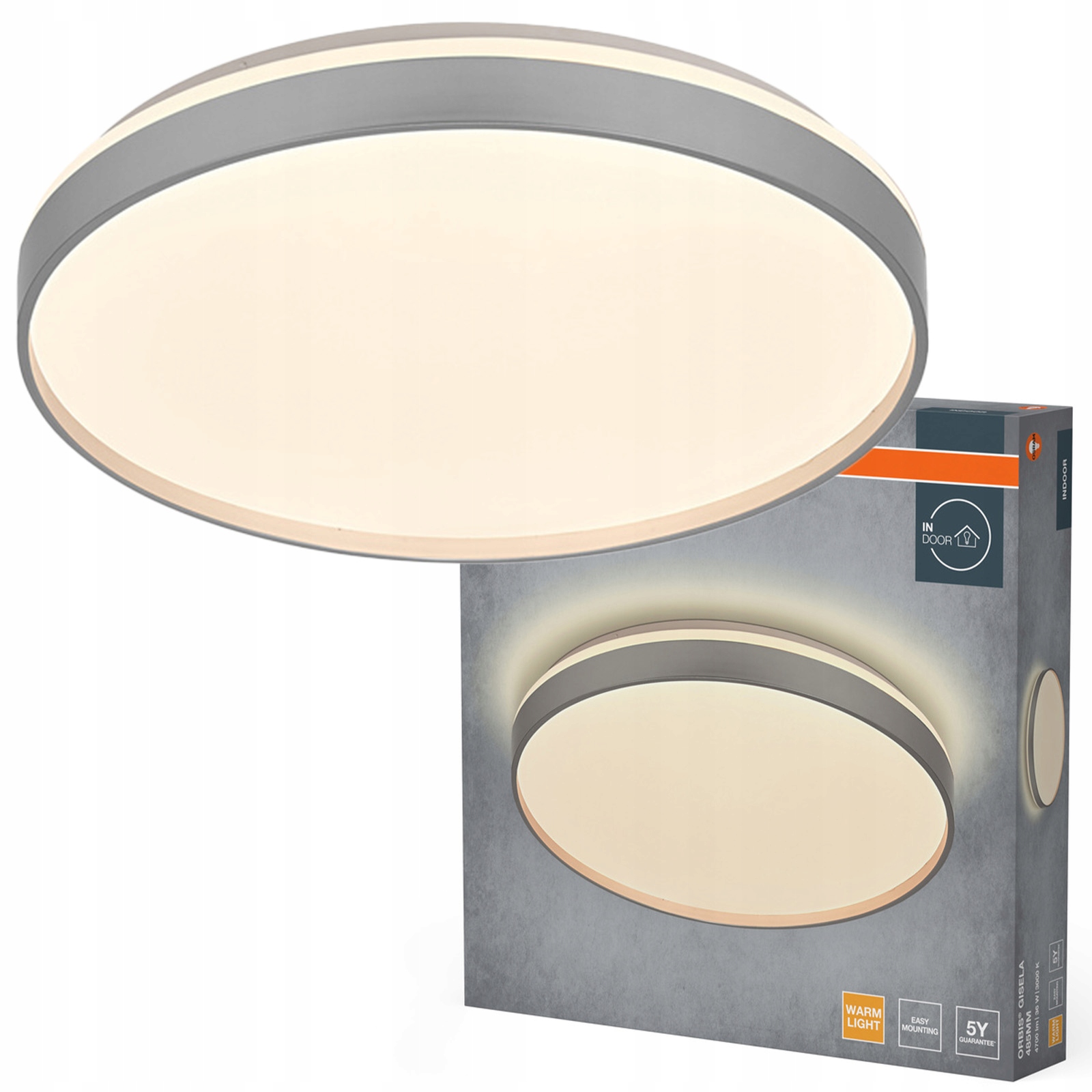 Stropné Svietidlo Led Nástenná lampa 36W 2000lm 3000K Teplá strieborná Orbis Osram