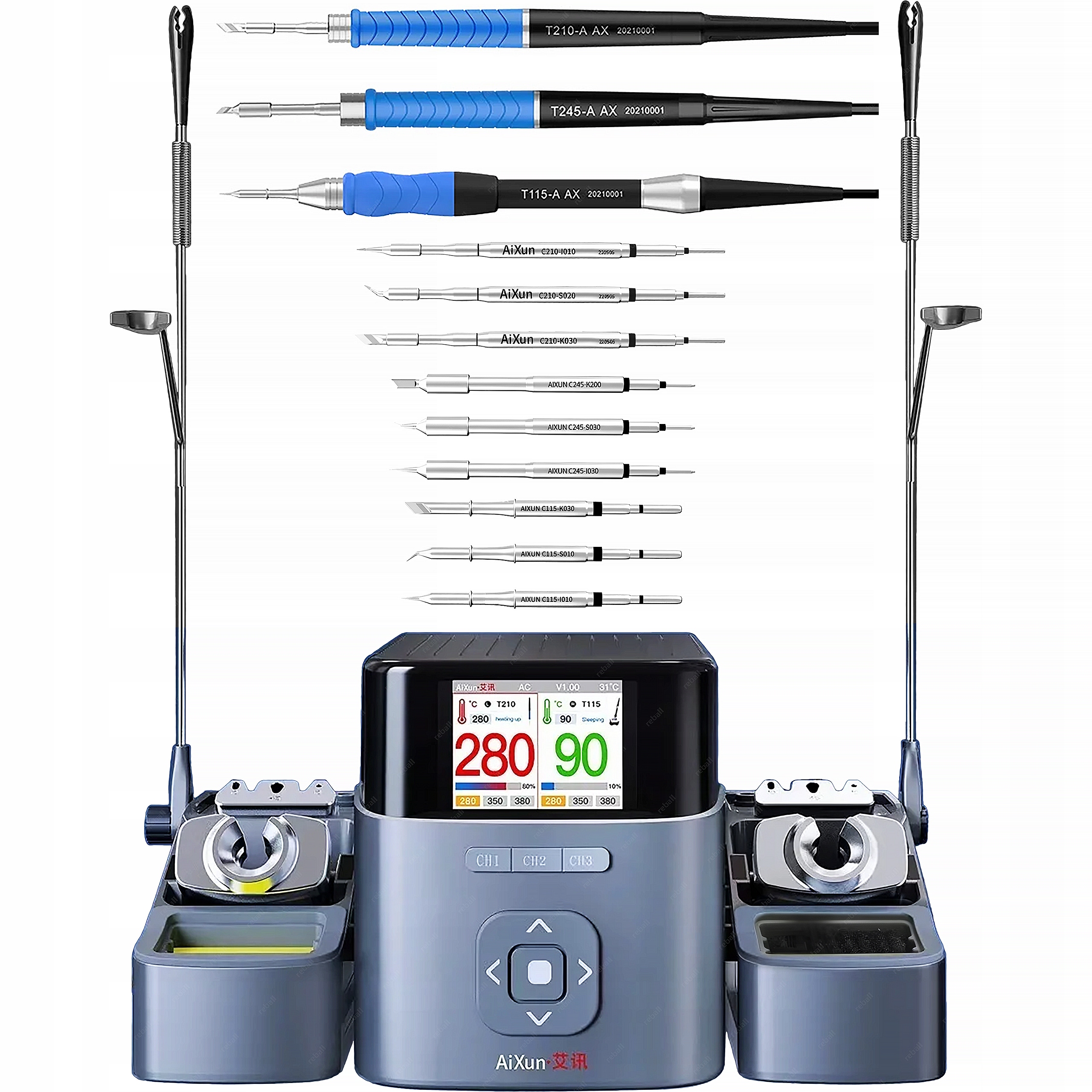 Pájecí Stanice Aixun T420D Wi-FI 200W 3 Baňky T245 T210 T115 9 Hrotů